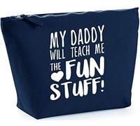 Hippowarehouse My Dad Will Teach Me The Fun Stuff! printed make up cosmetic wash bag 18x19x9cm