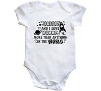 Hippowarehouse My Daddy and I Love Mummy More Than Anything in The World Baby Vest Bodysuit (Short Sleeve) Boys Girls White