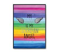Hippowarehouse My Daddy Is My Guardian Angel - Heaven Printed Poster A4 Wall Art Design Classroom Room Gym Office DÃƒ©cor
