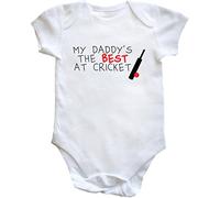 Hippowarehouse My Daddy's the Best at Cricket Baby Vest Bodysuit (Short Sleeve) Boys Girls
