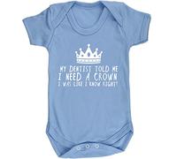 Hippowarehouse My dentist told me I need a crown I was like I know right? baby vest bodysuit (short sleeve) boys girls