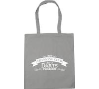 Hippowarehouse My Drinking Club Has a Darts Problem Tote Shopping Gym Beach Bag 42cm x38cm, 10 litres
