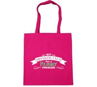 Hippowarehouse My Drinking Club Has a Rugby Problem Tote Shopping Gym Beach Bag 42cm x38cm, 10 litres
