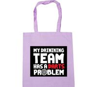 Hippowarehouse My drinking team has a darts problem Tote Shopping Gym Beach Bag 42cm x38cm, 10 litres