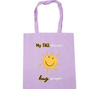Hippowarehouse My face when I get to see you again Tote Shopping Gym Beach Bag 42cm x38cm, 10 litres