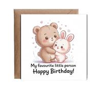 Hippowarehouse My Favourite Little Person, Happy Birthday! Personalised Card. 15cm x 15cm with envelope for him for her Funny Cards for Men and Women Blank inside option