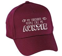 Hippowarehouse My Favourite People Call Me Auntie Baseball Cap hat Premium Printed 5 Panel OneSize Adults Burgundy