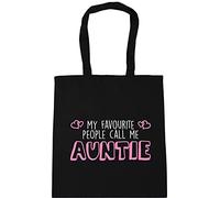 Hippowarehouse My Favourite People Call Me Auntie Tote Shopping Gym Beach Bag 42cm x38cm, 10 litres