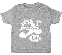 Hippowarehouse My First Aeroplane Ride Baby Unisex t-Shirt Short Sleeve Grey