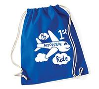 Hippowarehouse My First Aeroplane Ride Drawstring Cotton School Gym Kid Bag Sack 37cm x 46cm, 12 litres