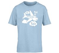 Hippowarehouse My First Aeroplane Ride Kids Children's Short Sleeve t-Shirt Light Blue
