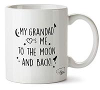 Hippowarehouse My Grandad Loves Me to The Moon and Back Printed Mug Cup Ceramic 10oz