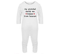 Hippowarehouse My Grandad sends me kisses from heaven Baby Romper all in one piece unisex