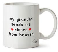 Hippowarehouse My Grandad Sends me Kisses from Heaven Printed Mug Cup Ceramic 10oz