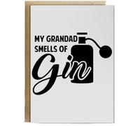 Hippowarehouse My Grandad Smells of Gin Birthday Card A5 Personalised with envelope for him for her Funny Cards for Men and Women Blank inside option