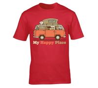 Hippowarehouse My Happy Place Campervan Unisex Short Sleeve t-Shirt Medium Adult Red