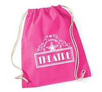 Hippowarehouse My Heart Belongs In the Theatre Drawstring Cotton School Gym Kid Bag Sack 37cm x 46cm, 12 litres
