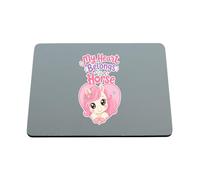 Hippowarehouse My heart belongs to a horse printed mouse mat pad accessory black rubber base 240mm x 190mm x 60mm