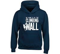 Hippowarehouse My Home is on The Climbing Wall Kids Children's Unisex Hoodie Hooded top Navy