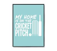 Hippowarehouse My Home is on the Cricket Pitch Printed Poster Wall Art Design Classroom Room Gym Office Décor Frame not included