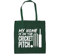 Hippowarehouse My Home is on the Cricket Pitch Tote Shopping Gym Beach Bag 42cm x38cm, 10 litres