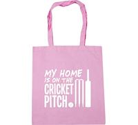 Hippowarehouse My Home is on the Cricket Pitch Tote Shopping Gym Beach Bag 42cm x38cm, 10 litres