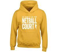 Hippowarehouse My Home is on The Netball Court Kids Children's Unisex Hoodie Hooded top Gold