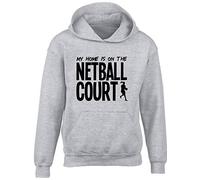 Hippowarehouse My Home is on The Netball Court Kids Children's Unisex Hoodie Hooded top Grey