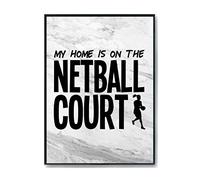 Hippowarehouse My Home is on the Netball Court Printed Poster A4 Wall Art Design Classroom Room Gym Office Décor