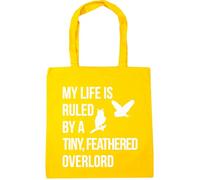 Hippowarehouse My Life Is Ruled By A tiny, feathered Overlord owl Tote Shopping Gym Beach Bag 42cm x38cm, 10 litres