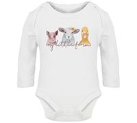 Hippowarehouse My Little Farm Pig Sheep Duck Watercolour Animals Baby Vest Bodysuit (Long Sleeve) Boys Girls White