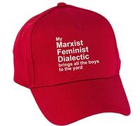 Hippowarehouse My Marxist Feminist Dialectic Brings All The to The Yard Baseball Cap hat Premium Printed 5 Panel OneSize Adults Classic Red