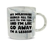 Hippowarehouse My Milkshake Brings All The Boys to The Yard and I'm Like go Away I'm a Lesbian Printed Mug Various Colour Options Ceramic Cup Kitchenware 11oz
