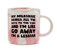 Hippowarehouse My Milkshake Brings All The Boys to The Yard and I'm Like go Away I'm a Lesbian Printed Mug Various Colour Options Ceramic Cup Kitchenware 11oz