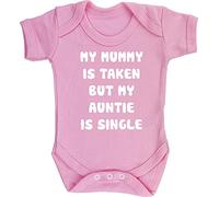 Hippowarehouse My Mummy is Taken, But My Auntie is Single Baby Vest Bodysuit (Short Sleeve) Boys Girls Light Pink