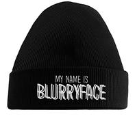 Hippowarehouse My Name is Blurryface Embroidered Beanie Hat Black