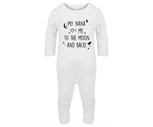 Hippowarehouse My Nana Loves Me to The Moon and Back Baby Romper All in one Piece Unisex White