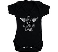 Hippowarehouse My Nanny is My Guardian Angel - Heaven Baby Vest Bodysuit (Short Sleeve) Boys Girls Black