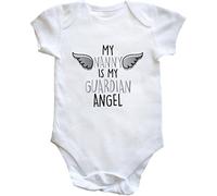 Hippowarehouse My Nanny is My Guardian Angel - Heaven Baby Vest Bodysuit (Short Sleeve) Boys Girls White