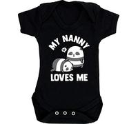 Hippowarehouse My Nanny Loves Me Panda baby vest bodysuit (short sleeve) boys girls