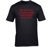 Hippowarehouse My Niece Went to Greece and All I got was This Lousy t Shirt Unisex Short Sleeve t-Shirt (Specific Size Guide in Description) Black