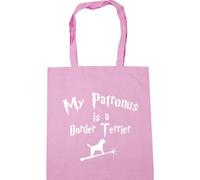Hippowarehouse My Patronus Is A Border Terrier Tote Shopping Gym Beach Bag 42cm x38cm, 10 litres