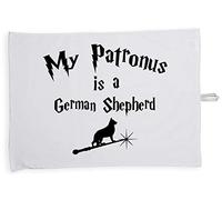 Hippowarehouse My Patronus Is A German Shepherd Tea Towel Eco Printed Dish Cloth Kitchen accessory 50cmx70cm 100% Cotton
