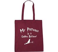 Hippowarehouse My Patronus Is A Golden Retriever Tote Shopping Gym Beach Bag 42cm x38cm, 10 litres