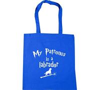 Hippowarehouse My Patronus Is A Labrador Tote Shopping Gym Beach Bag 42cm x38cm, 10 litres