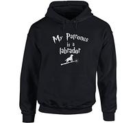 Hippowarehouse My Patronus is A Labrador Unisex Hoodie Hooded top (Specific Size Guide in Description) Black