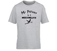 Hippowarehouse My Patronus is A Mockingjay Kids Children's Short Sleeve t-Shirt Grey