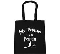 Hippowarehouse My Patronus Is A Penguin Tote Shopping Gym Beach Bag 42cm x38cm, 10 litres