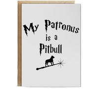Hippowarehouse My Patronus Is A Pitbull Personalised Card A6 with envelope for him for her Funny Cards for Men and Women Blank inside option