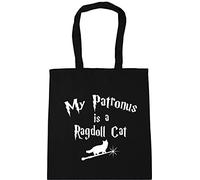 Hippowarehouse My Patronus Is A Ragdoll Cat Tote Shopping Gym Beach Bag 42cm x38cm, 10 litres
